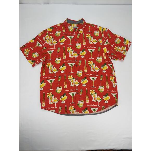 Tommy Bahama Men's Camp Merry Martini 100% Silk Short Sleeve Tropical Shirt L - Picture 1 of 12